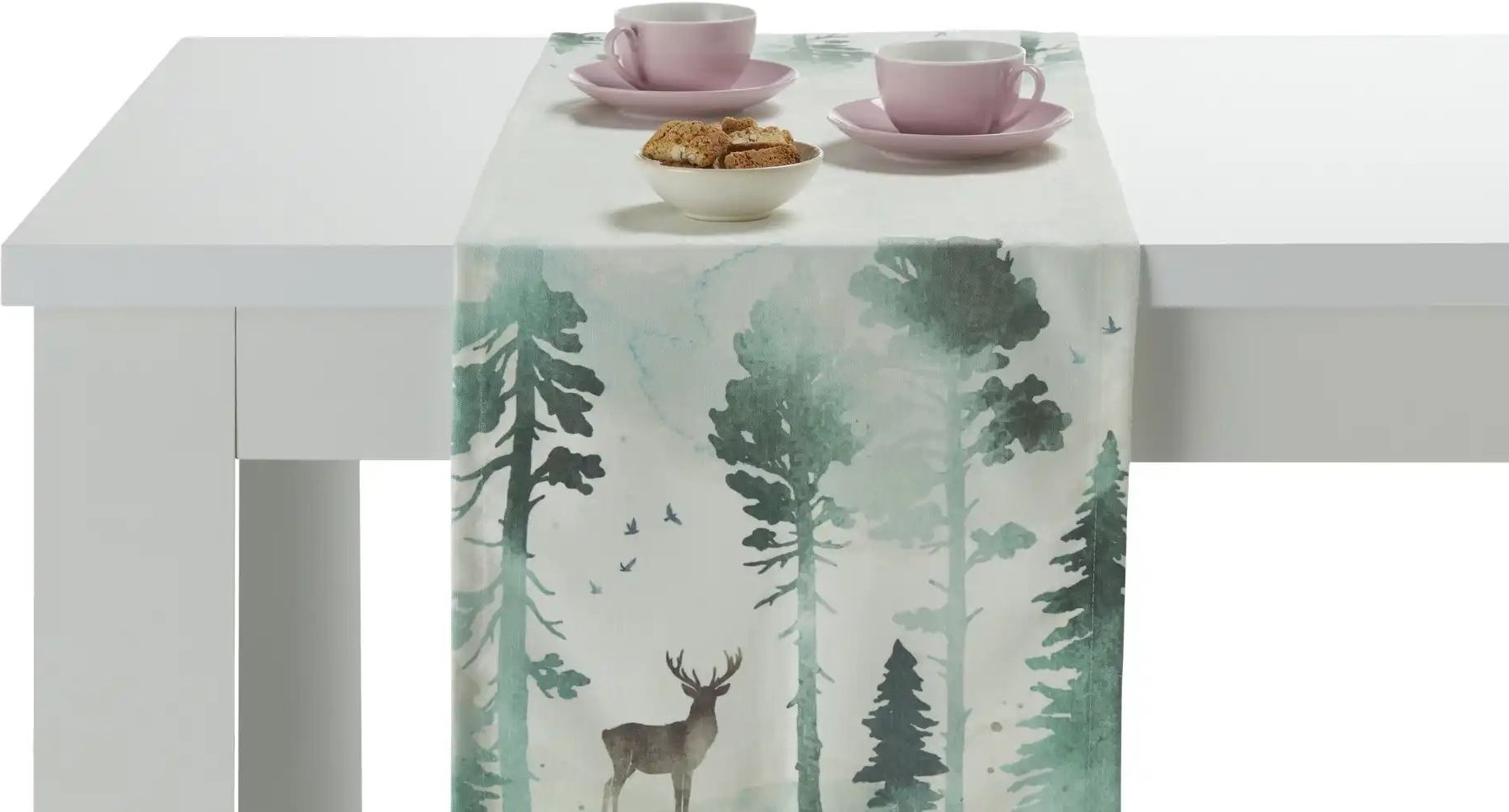 Tischläufer Winterlandschaft ¦ grün ¦ Synthetik ¦ Maße (cm): B: 40 Weihnachten - Höffner