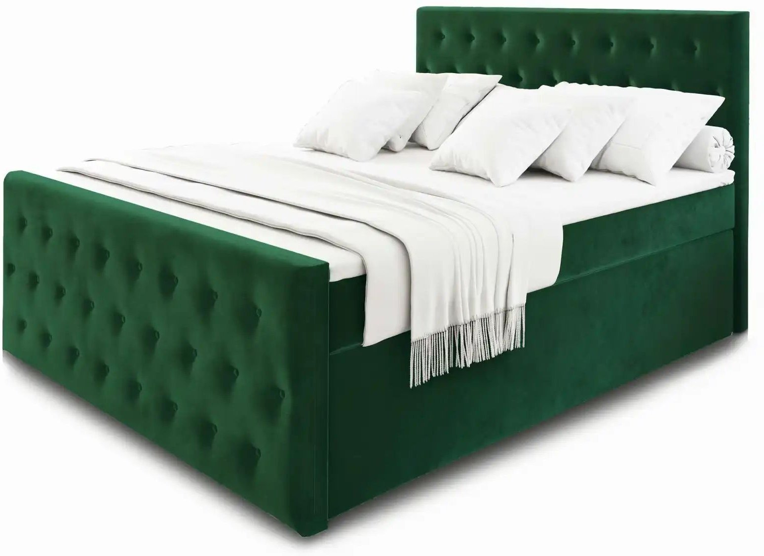 MASSENO Boxbett mit Bettkasten Fondi ¦ grün ¦ Maße (cm): B: 140 H: 120 Betten > Polsterbetten - Höffner