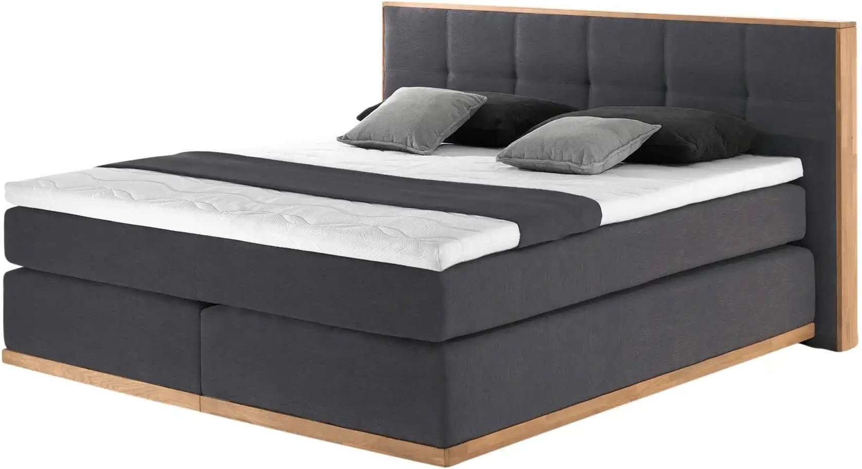 uno Massivholz-Boxspringbett Luca ¦ grau ¦ Maße (cm): B: 220 H: 112 Betten > Boxspringbetten - Höffner
