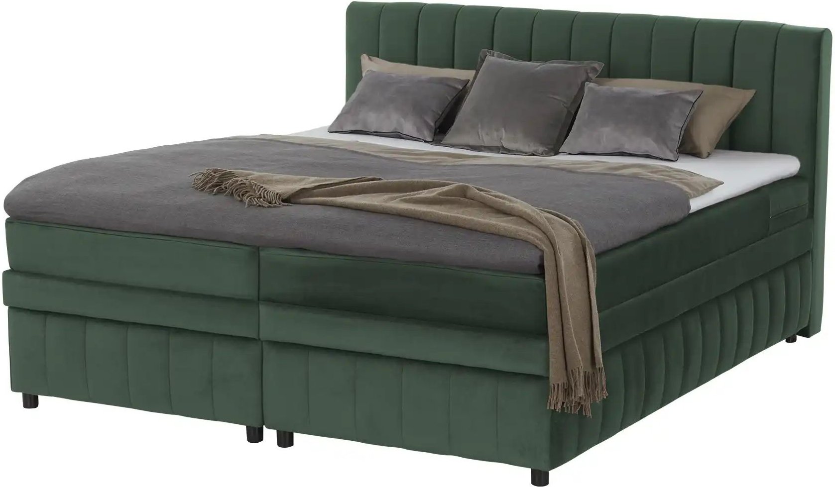 Boxbett mit Bettkasten Bruno ¦ grün ¦ Maße (cm): B: 146 H: 106 Betten > Polsterbetten - Höffner