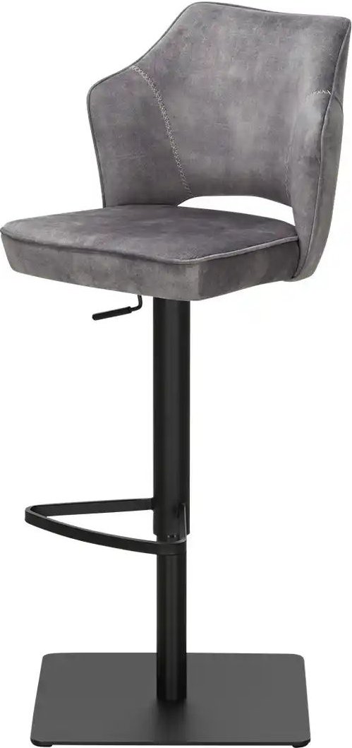 uno Barhocker in samtigem Velours Ginger ¦ grau ¦ Maße (cm): B: 47,5 H: 112,5 T: 51.0 Polstermöbel > Hocker > Barhocker ...