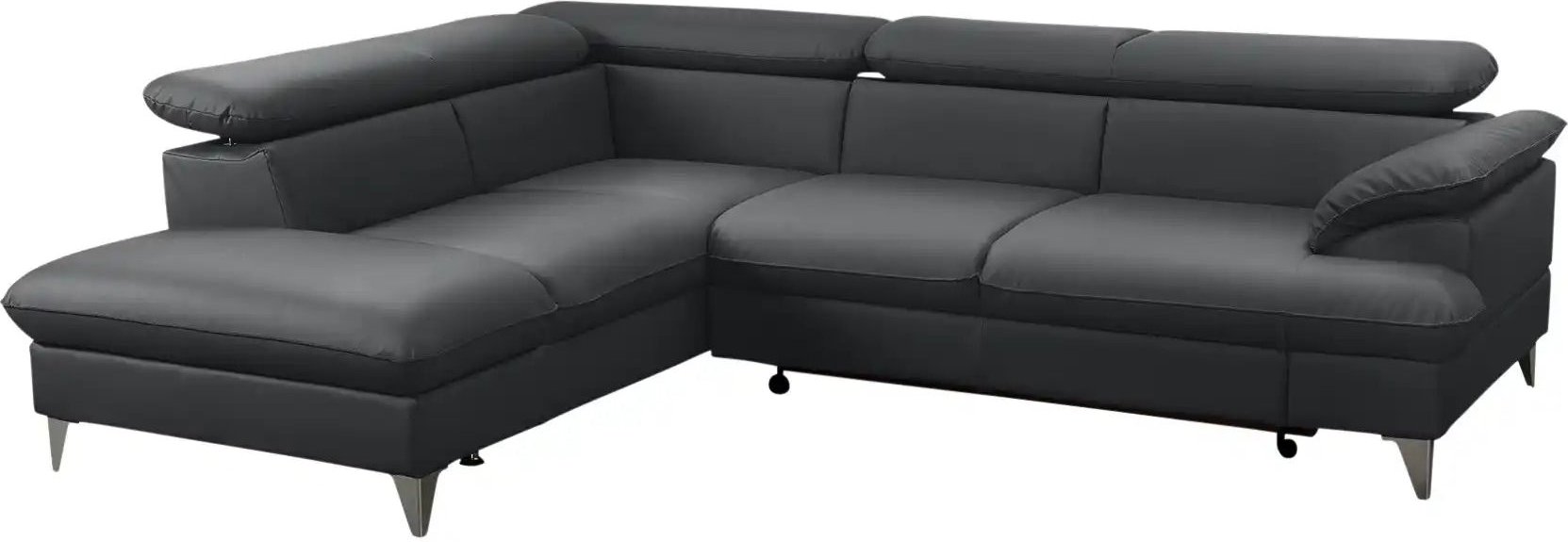 Thumbnail - uno Ecksofa aus Kunstleder David ¦ schwarz ¦ Maße (cm): B: 208 H: 74 T: 256.0 Polstermöbel > Sofas > Ecksofas - Höffner