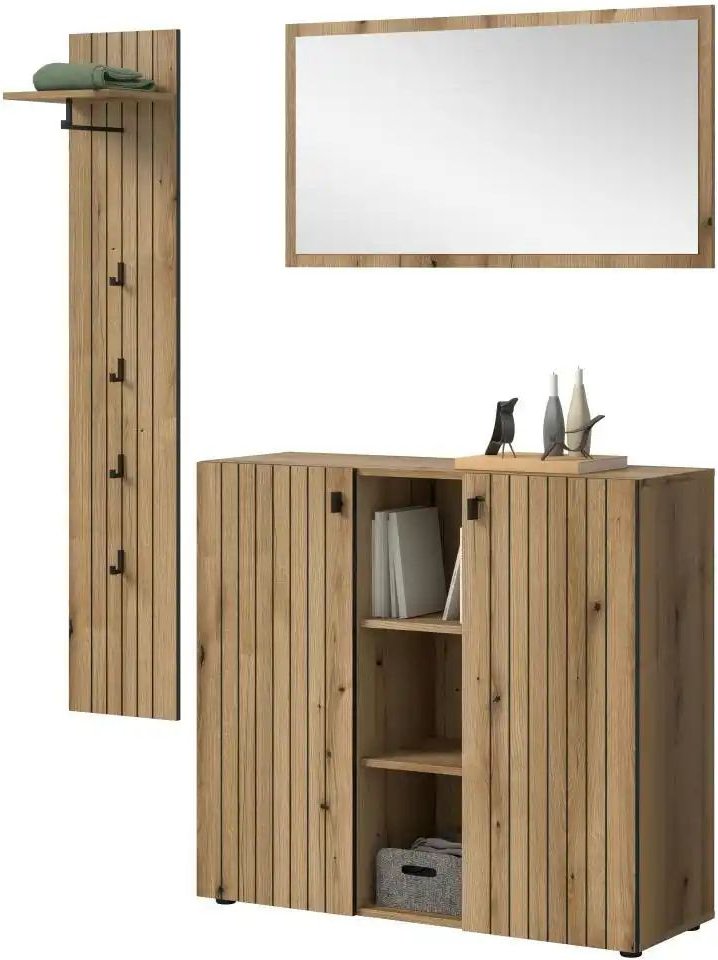 Garderobenkombination ¦ holzfarben ¦ Maße (cm): B: 157 H: 192 Garderoben & Kleiderstangen > Garderobensysteme - Höffne...