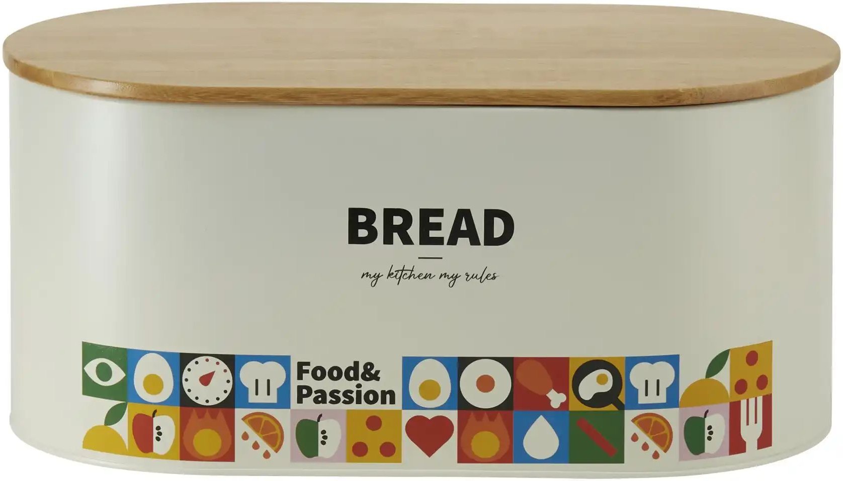 Thumbnail - for friends Aufbewahrungsdose Brot ¦ weiß ¦ Metall,Bambus ¦ Maße (cm): B: 34 H: 18,6 T: 15.8 Küchenzubehör & Helfer > ...