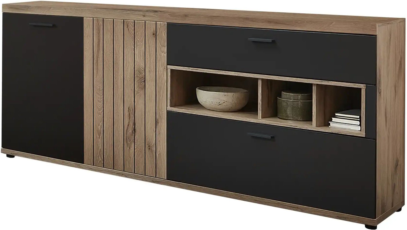 uno Sideboard Lamella ¦ grau ¦ Maße (cm): B: 180 H: 85 T: 46.0 Kommoden & Sideboards > Sideboards - Höffner