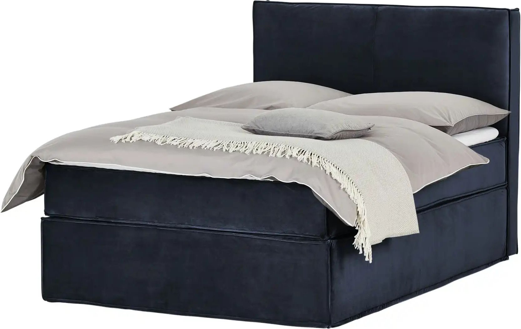 Boxi Boxspringbett 140 x 200 cm mit trendigem Keder Boxi Urban ¦ blau ¦ Maße (cm): B: 140 H: 125 Betten > Boxspringbette...