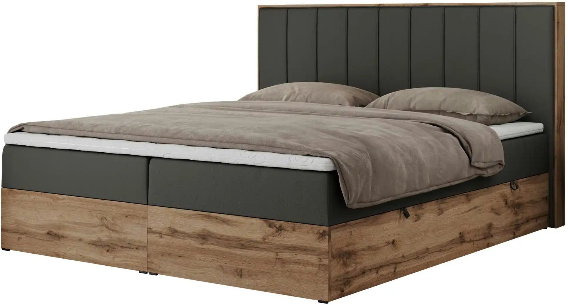Thumbnail - Boxbett mit Bettkasten Bellissimo ¦ grau ¦ Maße (cm): B: 208 H: 115 Betten > Komfortbetten - Höffner