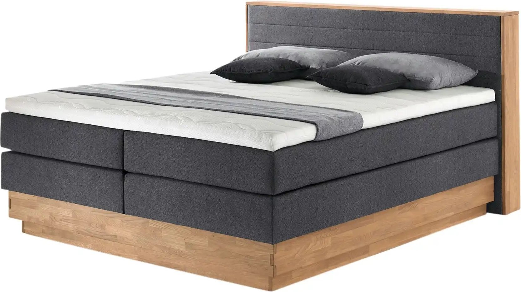 uno Massivholz-Boxspringbett mit Bettkasten Morgan ¦ grau ¦ Maße (cm): B: 204 H: 113 Betten > Komfortbetten - Höffner
