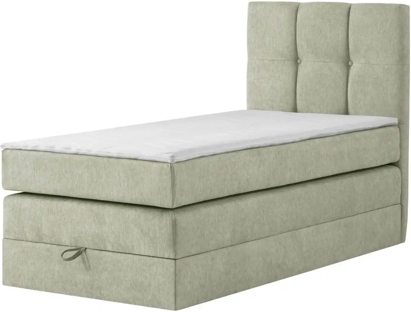 Boxspringbett mit Bettkasten Leeds ¦ grün ¦ Maße (cm): B: 90 H: 121 Betten > Boxspringbetten - Höffner