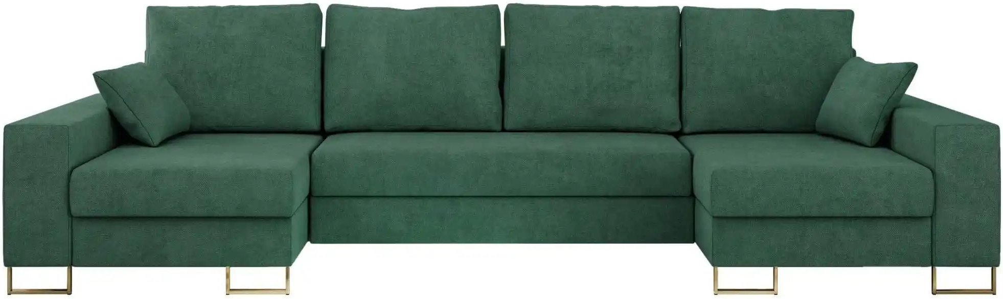 Wohnlandschaft mit Schlaffunktion Dorain ¦ grün ¦ Maße (cm): B: 312 H: 95 Polstermöbel > Sofas > Wohnlandschaften - Höff...