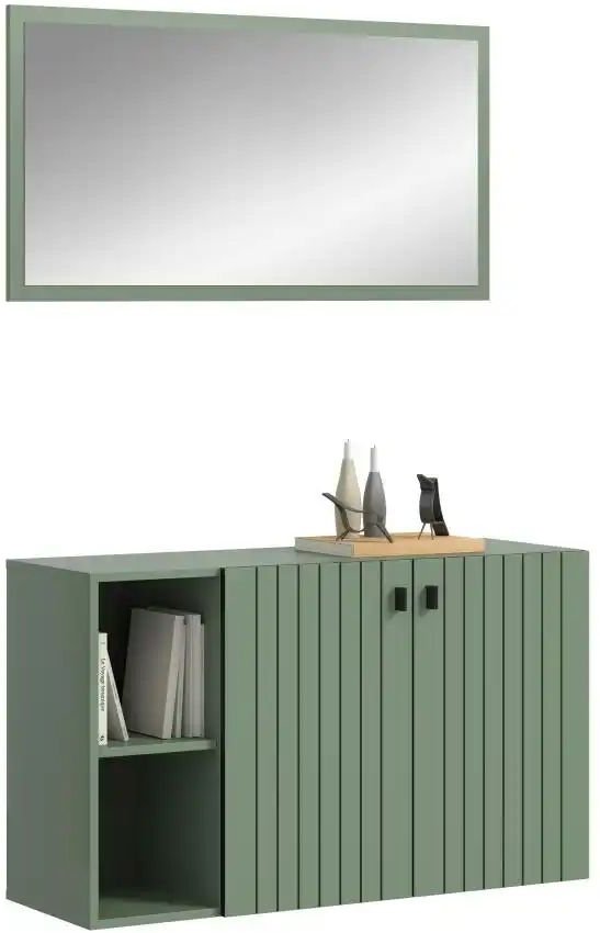 Garderobenkombination 2-teilig Station ¦ grün ¦ Maße (cm): B: 106 H: 192 Garderoben & Kleiderstangen > Garderobensystem...