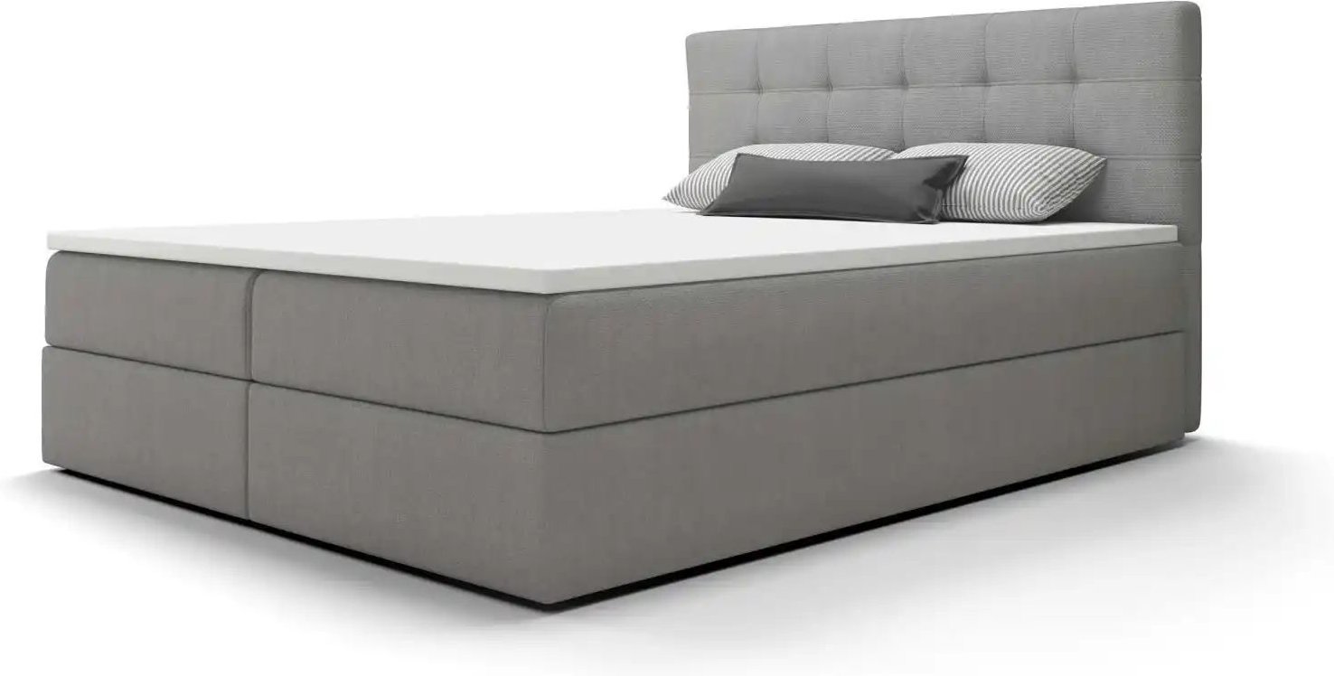 Boxbett mit Stauraum Matratze H3 und Topper Fado 2 ¦ grau ¦ Maße (cm): B: 160 H: 102 Betten > Komfortbetten - Höffner