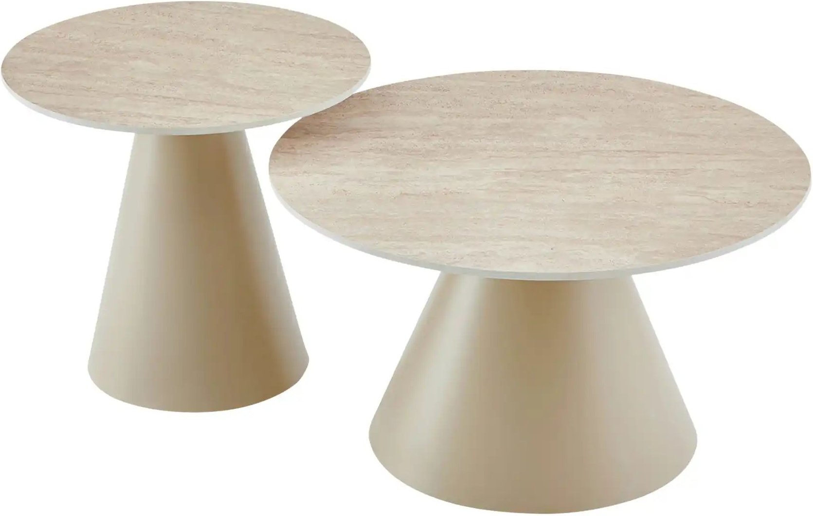 Thumbnail - Couchtisch 2er Set Tronchetto ¦ beige ¦ Maße (cm): H: 41 Ø: 70 Tische > Couchtische > Couchtische rund - Höffner
