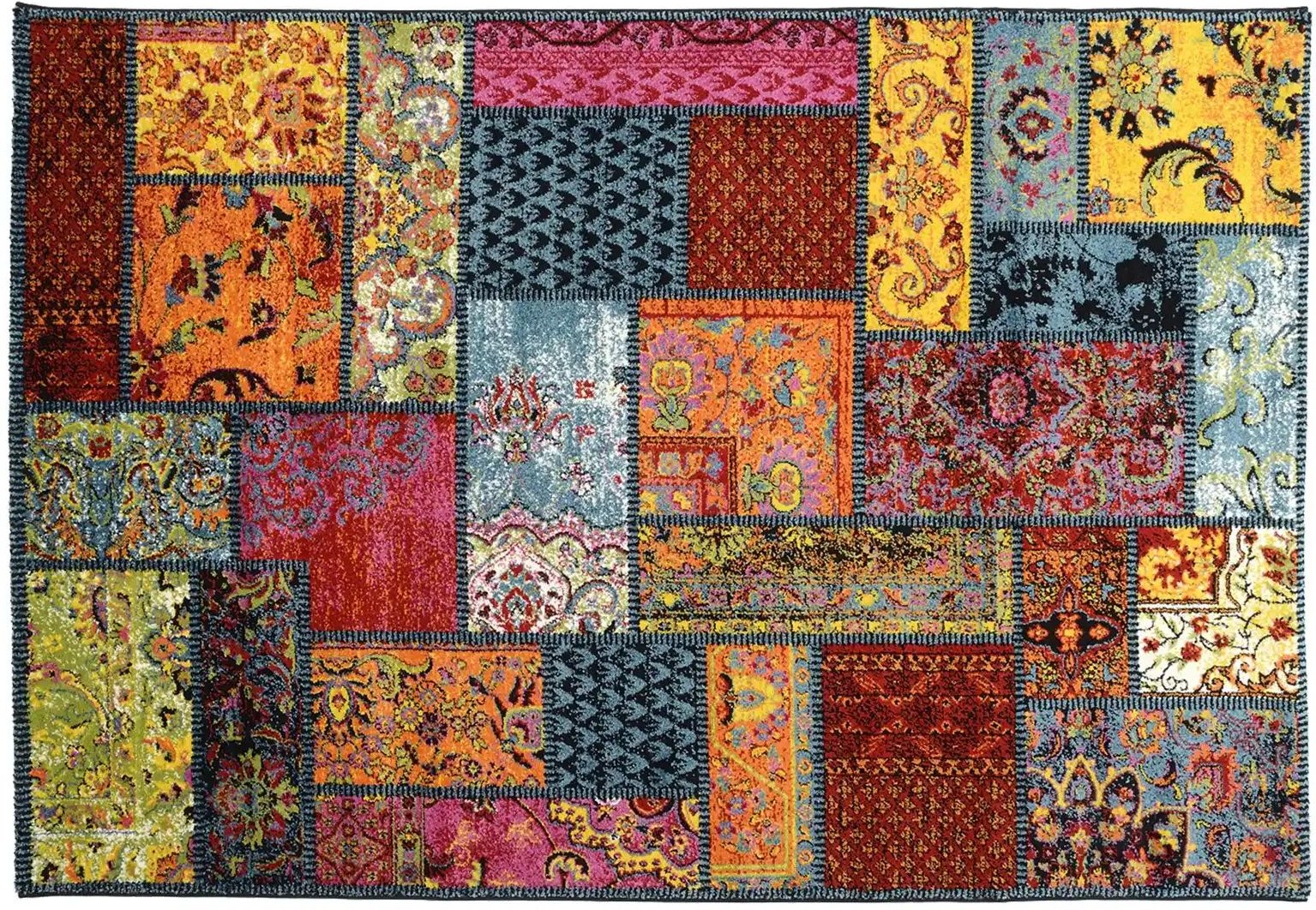 Kurzflorteppich Pardis Patch ¦ mehrfarbig ¦ Synthetische Fasern ¦ Maße (cm): B: 80 Teppiche > Vintage Teppiche - Höffne...