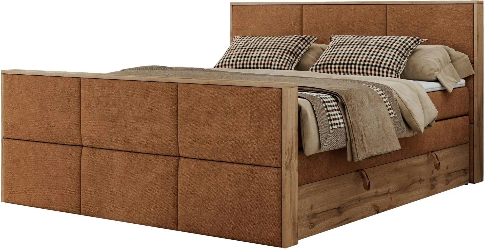 Boxspringbett mit Bettkasten Albero 2 King Duo ¦ orange ¦ Maße (cm): B: 148 H: 113 Betten > Boxspringbetten - Höffner