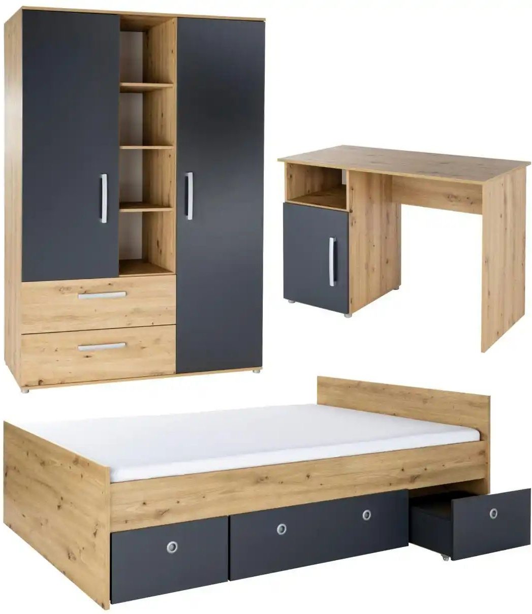 Jugendzimmer 4er-Set Alessio ¦ mehrfarbig ¦ Maße (cm): B: 545 H: 364 Jugendmöbel > Komplett-Kinder & Jugendzimmer - Höf...