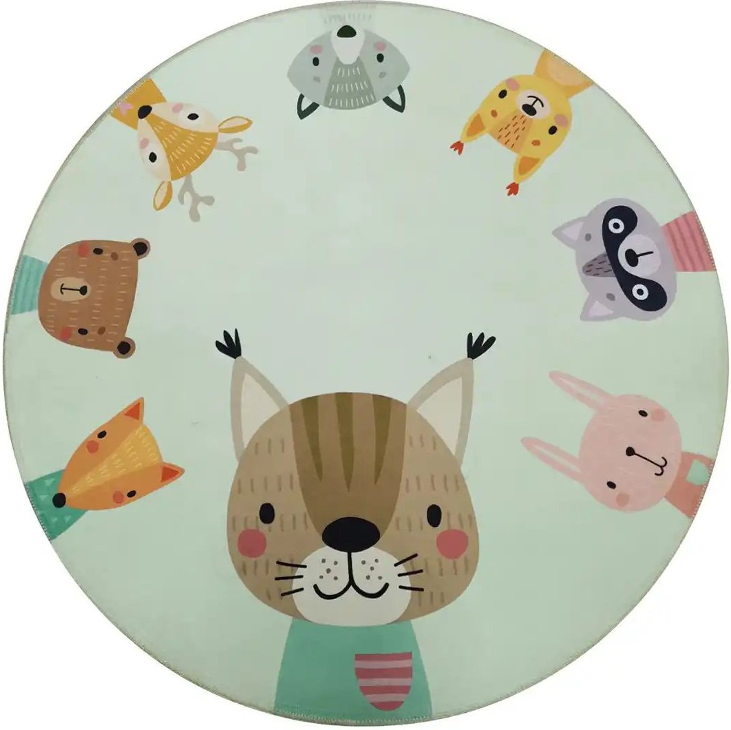 KJUT Kurzflorteppich Tierkreis ¦ grün ¦ Synthetische Fasern Ø: 100 Teppiche > Kinderteppiche - Höffner