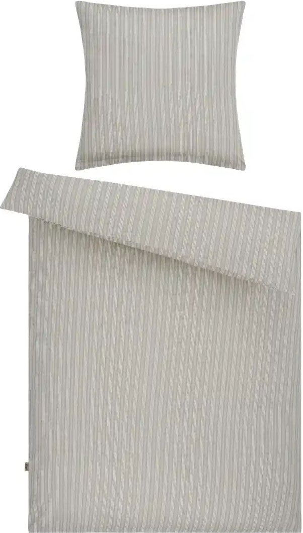 Como Green Satin Wende-Bettwäsche Calm Stripes ¦ grau ¦ Maße (cm): B: 135 Bettwaren > Bettwäsche > Bettwäsche ganzjähri...