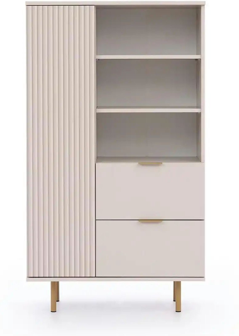 Highboard Bianco ¦ beige ¦ Maße (cm): B: 80 H: 140 Kommoden & Sideboards > Highboards - Höffner