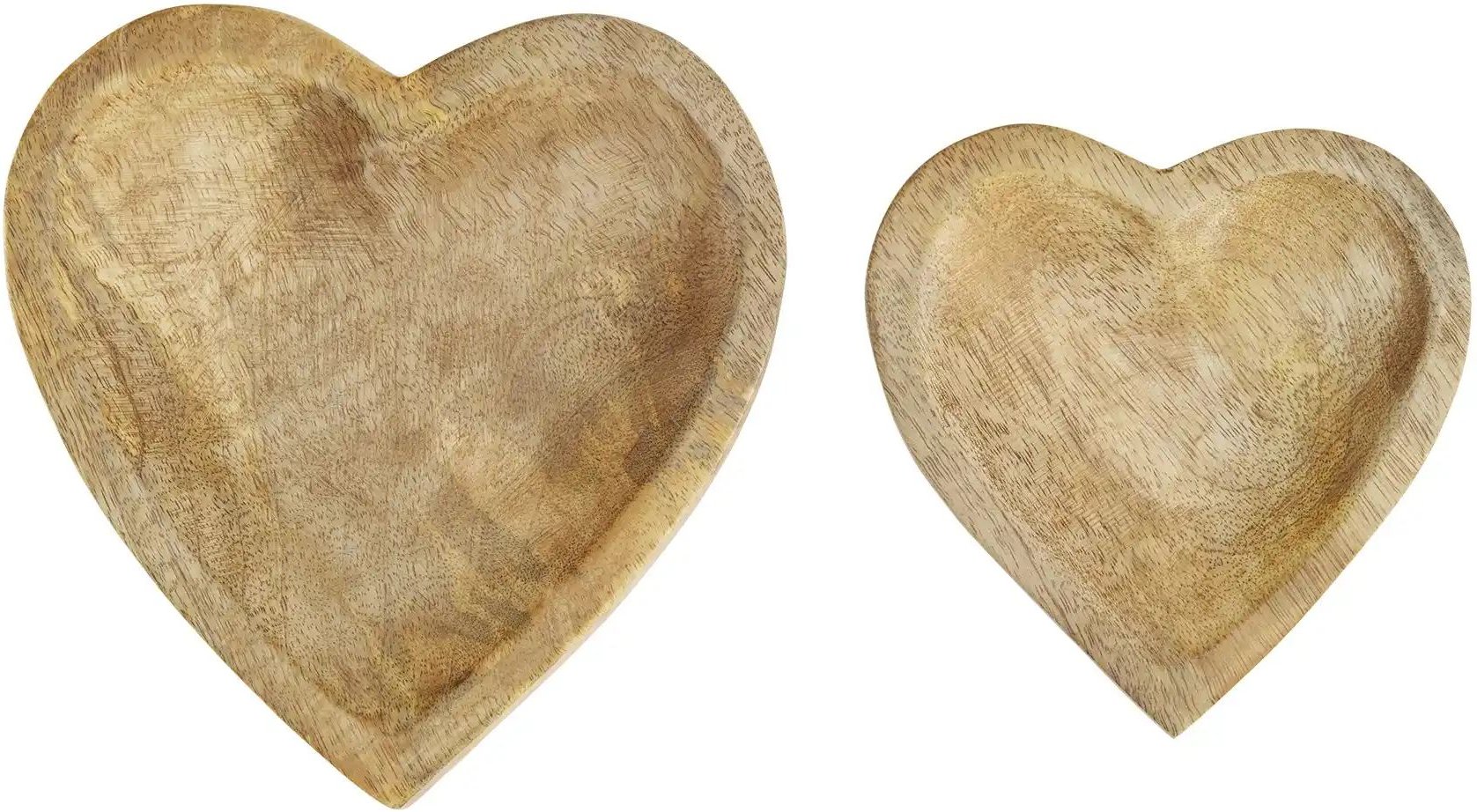 HOME STORY Deko Teller 2er Set ¦ holzfarben ¦ Massivholz ¦ Maße (cm): B: 18 H: 2 T: 20.0 Accessoires > Deko-Schalen -...