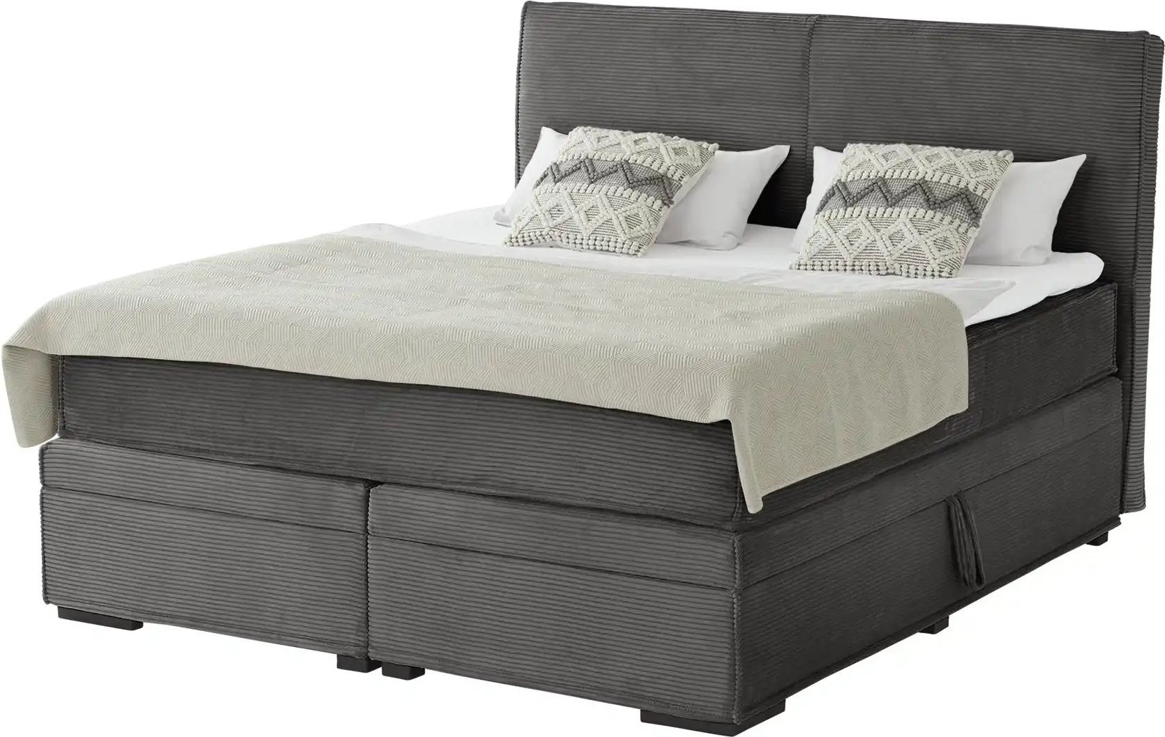 Boxi Boxspringbett mit Bettkasten Boxi Urban ¦ grau ¦ Maße (cm): B: 160 H: 125 Betten > Boxspringbetten - Höffner