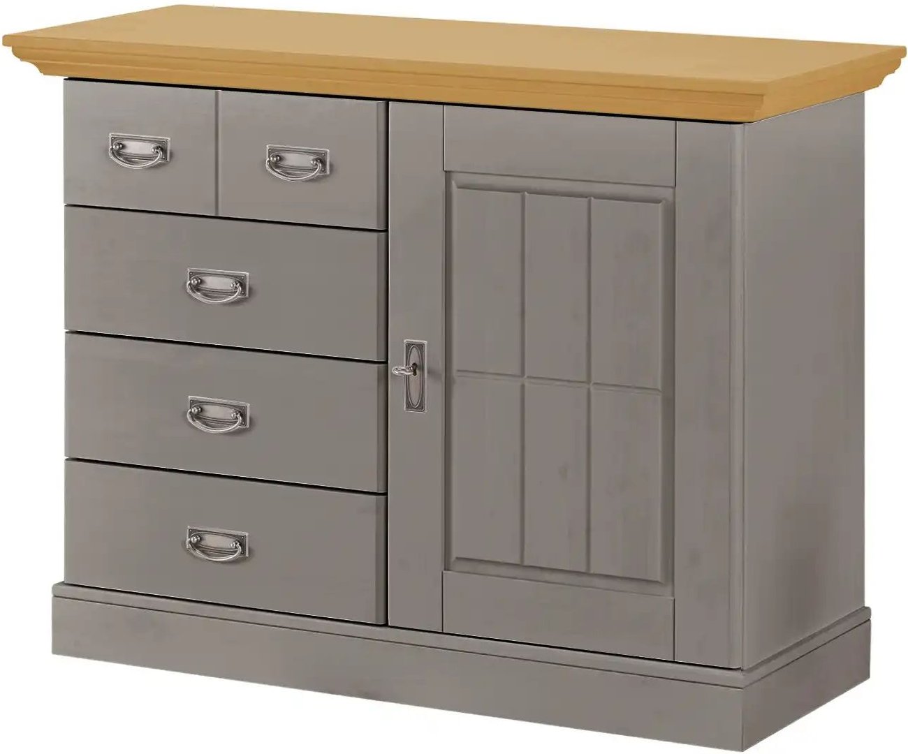 Thumbnail - maison bleue Brotschrank Florian ¦ grau ¦ Maße (cm): B: 118,5 H: 90,1 T: 48.0 Kommoden & Sideboards > Sideboards - Höff...