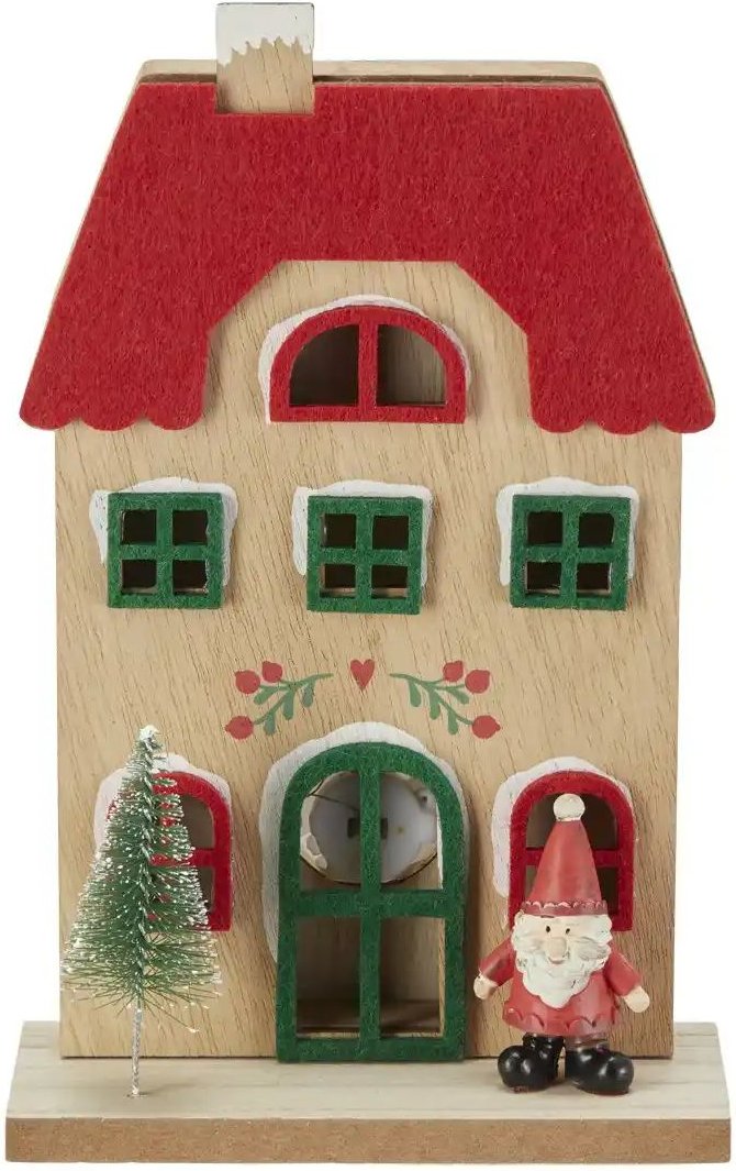 Thumbnail - HOME STORY LED Haus ¦ holzfarben ¦ MDF,Polyresin (Kunstharz),Polyester,Kunststoff ¦ Maße (cm): B: 13 H: 21,5 T: 6.0 We...
