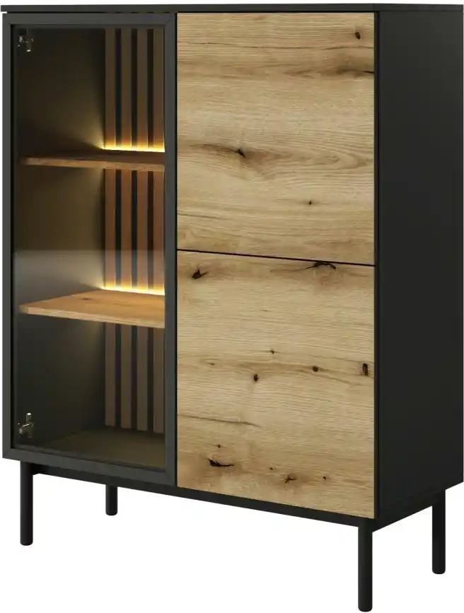 Vitrine ¦ schwarz ¦ Maße (cm): B: 100 H: 125 Schränke > Vitrinen - Höffner