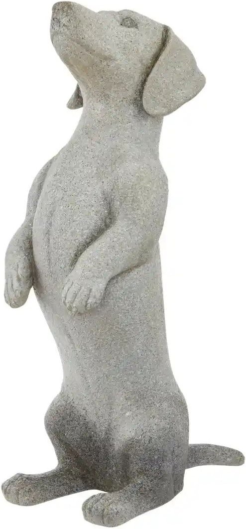 HOME STORY Deko Figur Dackel ¦ grau ¦ Polyresin (Kunstharz) ¦ Maße (cm): B: 12,9 H: 40,7 T: 24.5 Accessoires > Dekoart...