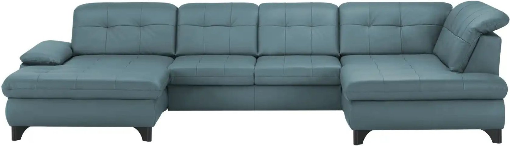 Lounge Collection Wohnlandschaft Leder  Jona ¦ blau ¦ Maße (cm): B: 368 H: 100 T: 194.0 Polstermöbel > Sofas > Wohnlands...