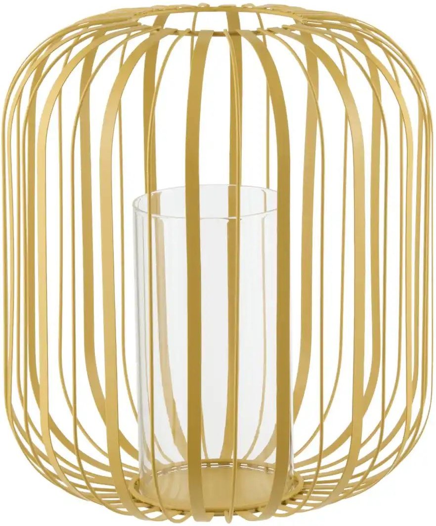 HOME STORY Windlicht ¦ gelb ¦ Eisen,Glas ¦ Maße (cm): H: 27 Ø: 24.7 Accessoires > Kerzen & Kerzenständer - Höffner