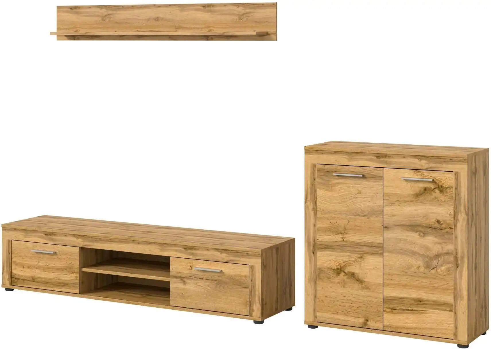 Thumbnail - Wohnwand Bardenas ¦ holzfarben ¦ Maße (cm): B: 255 H: 159 T: 35.0 Kommoden & Sideboards > Wohnwände - Höffner