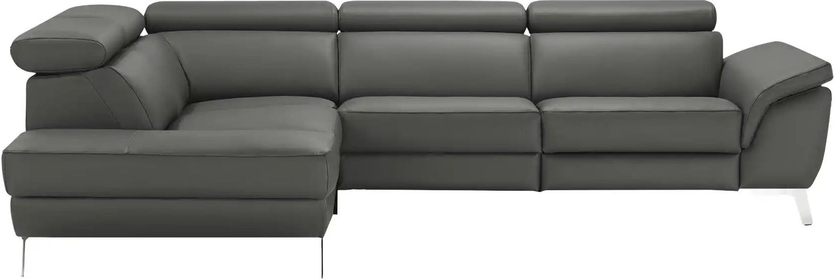 uno Ecksofa Leder  Dallas ¦ grau ¦ Maße (cm): B: 283 H: 74 T: 228.0 Polstermöbel > Sofas > Ecksofas - Höffner