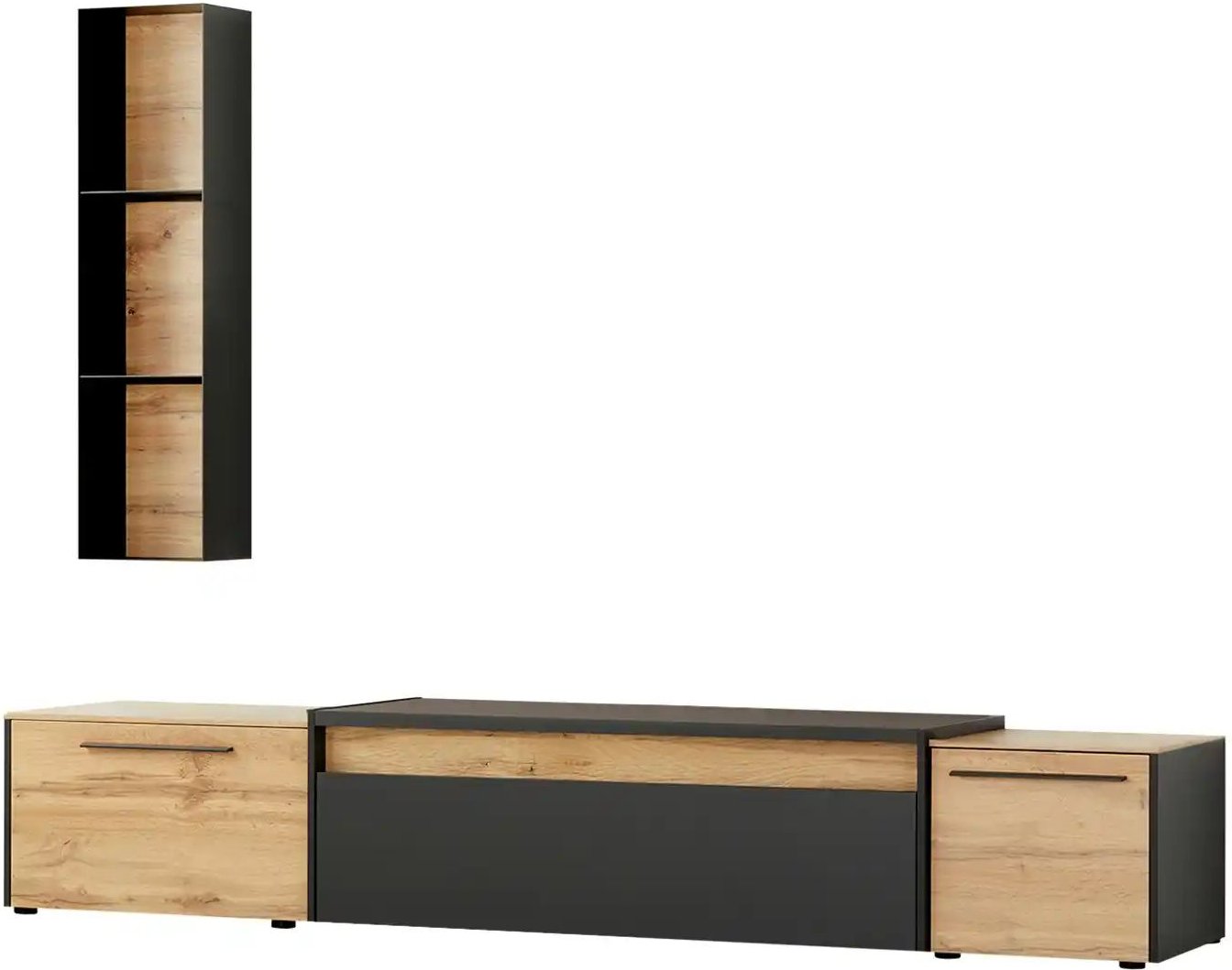 Wohnwand Light Line 10 ¦ holzfarben ¦ Maße (cm): B: 250 H: 191 T: 50.0 Kommoden & Sideboards > Wohnwände - Höffner