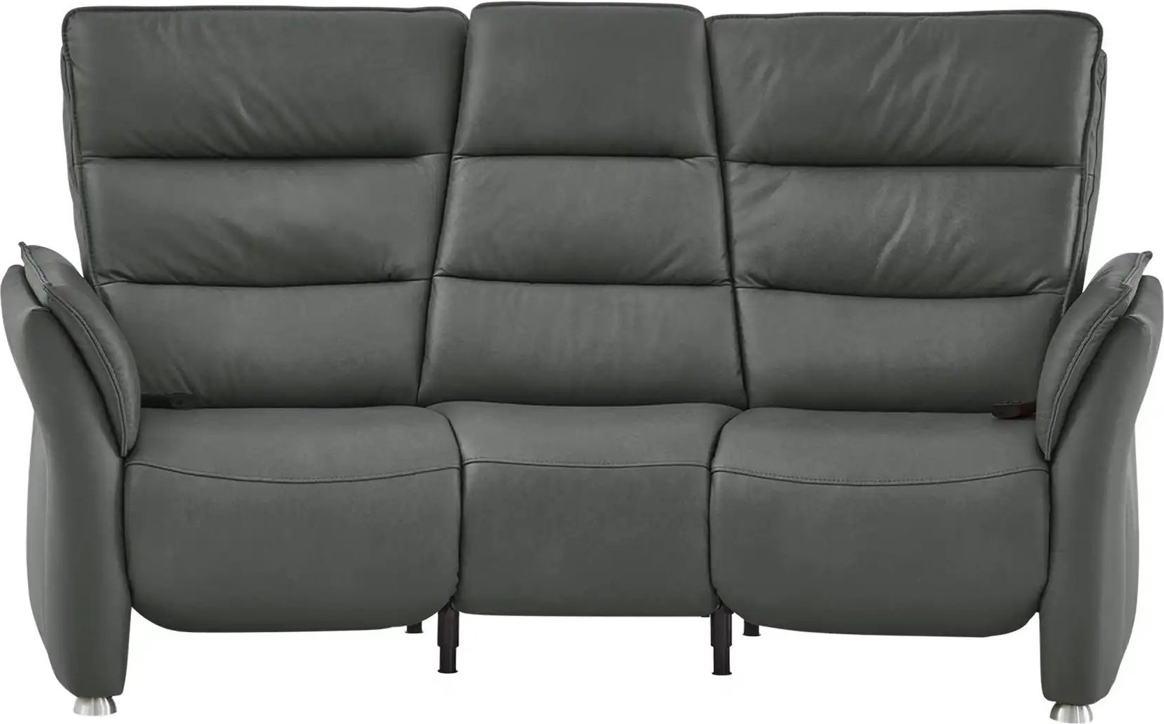 Hukla Trapezsofa Echtleder Corina ¦ grau ¦ Maße (cm): B: 202 H: 112 T: 120.0 Polstermöbel > Sofas > 3-Sitzer - Höffner