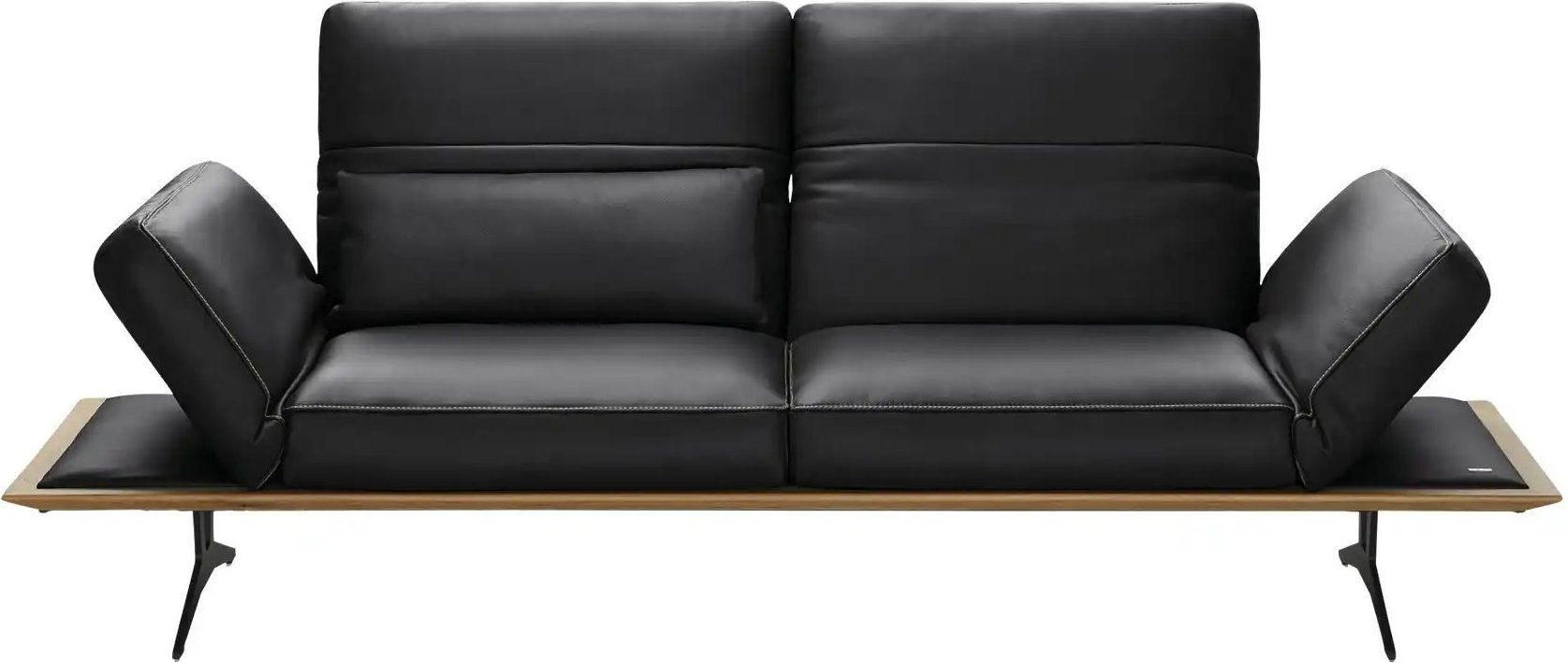 KOINOR Einzelsofa aus Echtleder Fendo ¦ schwarz ¦ Maße (cm): B: 236 H: 73 T: 123.0 Polstermöbel > Sofas > 2-Sitzer - Höf...