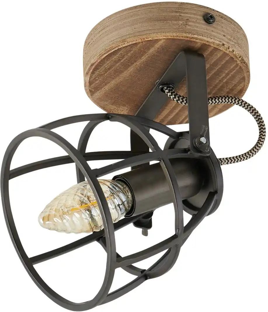 Deckenleuchte 1-flammig Holz/Metall Frame ¦ schwarz Lampen & Leuchten > Deckenleuchten - Höffner