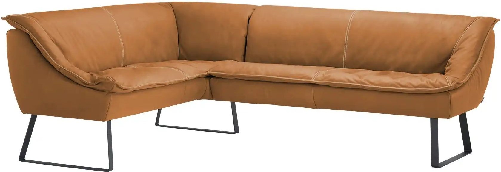 KOINOR Eckbank Leder Alino ¦ orange ¦ Maße (cm): H: 89 Bänke > Eckbänke - Höffner