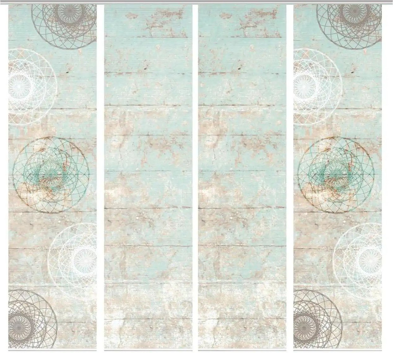 HOME in green Schiebevorhang ¦ grün ¦ Synthetik ¦ Maße (cm): B: 60 H: 245 Gardinen & Rollos > Gardinen & Vorhänge > Sc...