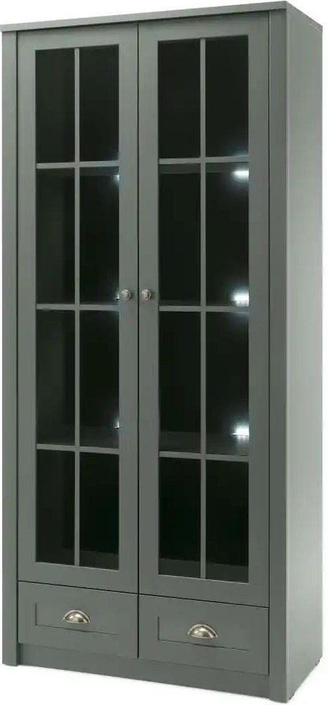 Vitrine Verde ¦ grün ¦ Maße (cm): B: 90 H: 197 T: 43.0 Schränke > Vitrinen - Höffner