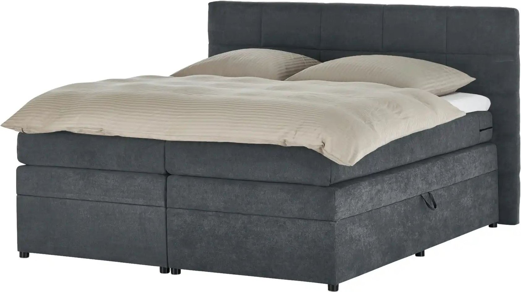 Boxspringbett mit Bettkasten Suffolk ¦ grau ¦ Maße (cm): B: 204 H: 124 Betten > Boxspringbetten - Höffner