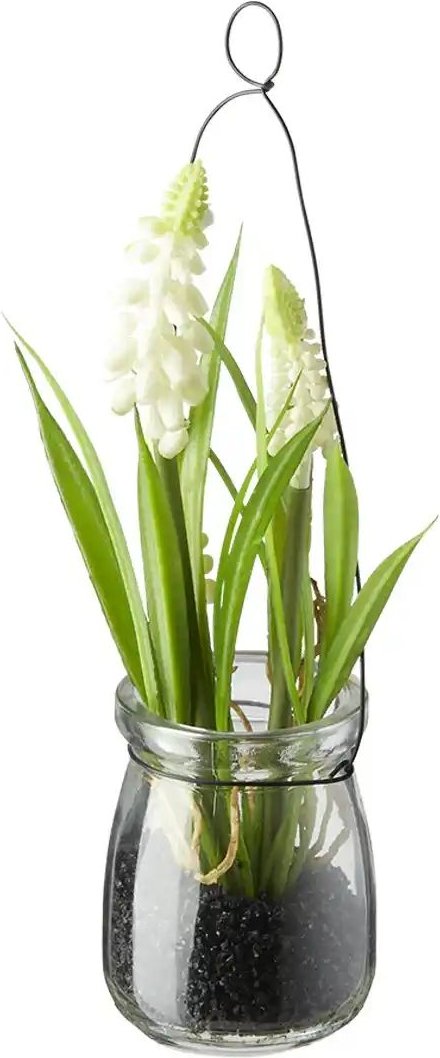 Hyazinthe in Glasvase   ¦ weiß ¦ Kunststoff,Glas,Metall ¦ Maße (cm): H: 21  Ø: 6 Accessoires > Kunstblumen - Höffner