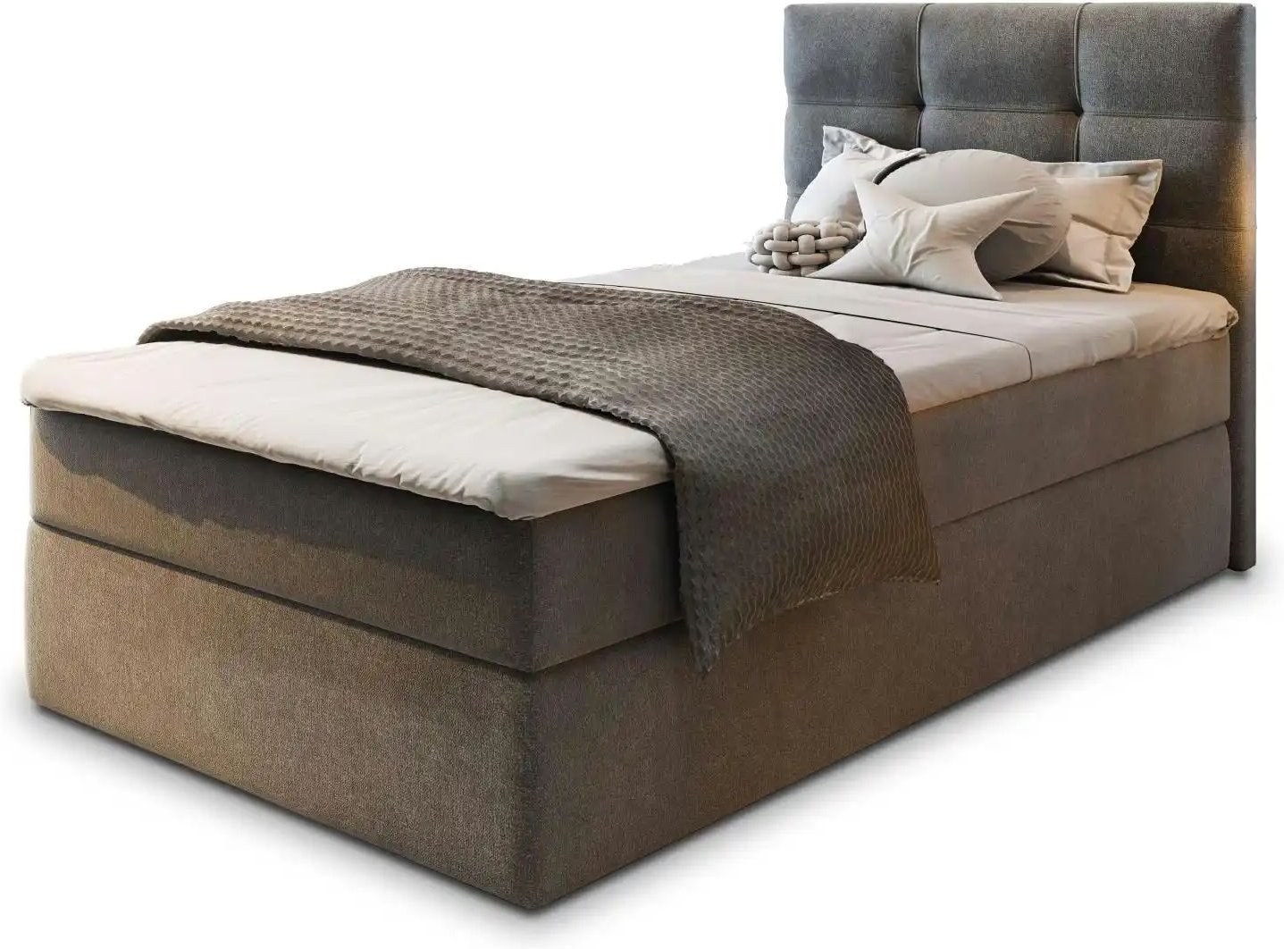 MASSENO Boxbett mit Bettkasten Glos ¦ grau ¦ Maße (cm): B: 100 H: 98 Betten > Polsterbetten - Höffner