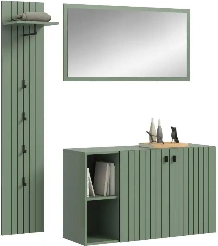 Garderobenkombination ¦ grün ¦ Maße (cm): B: 152 H: 192 Garderoben & Kleiderstangen > Garderobensysteme - Höffner