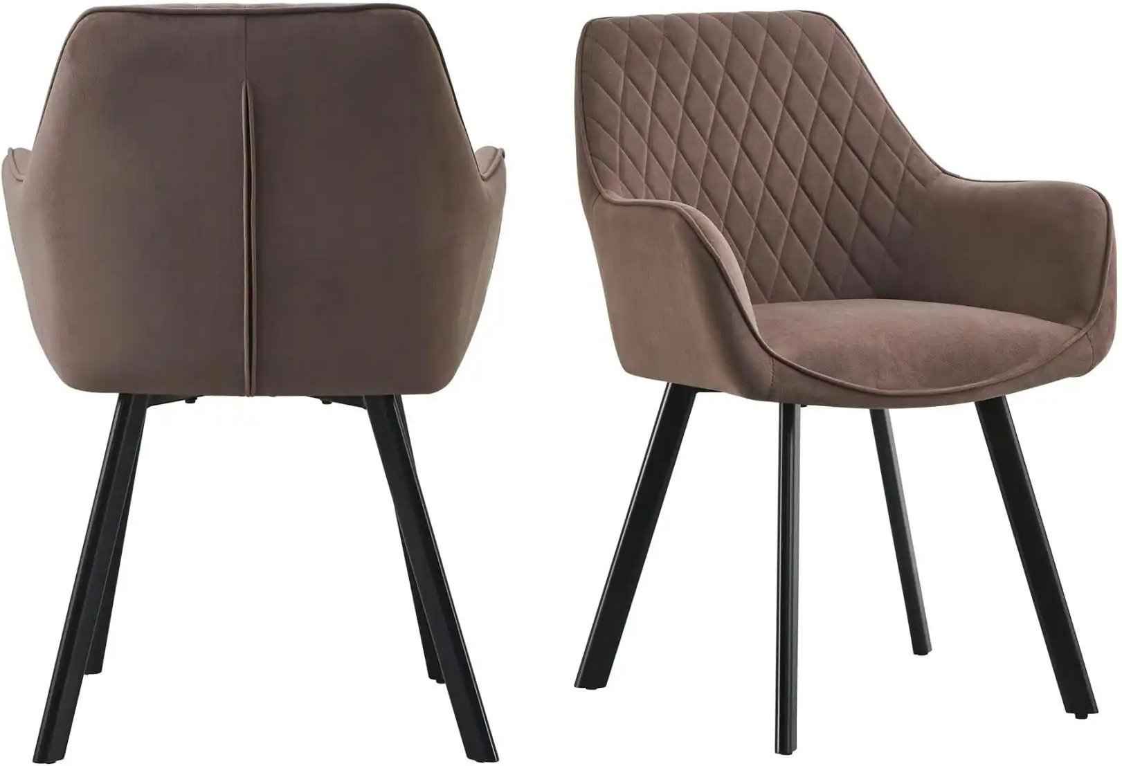 Armlehnstuhl 2er-Set ¦ braun ¦ Maße (cm): B: 61 H: 82 Stühle > Polsterstühle - Höffner