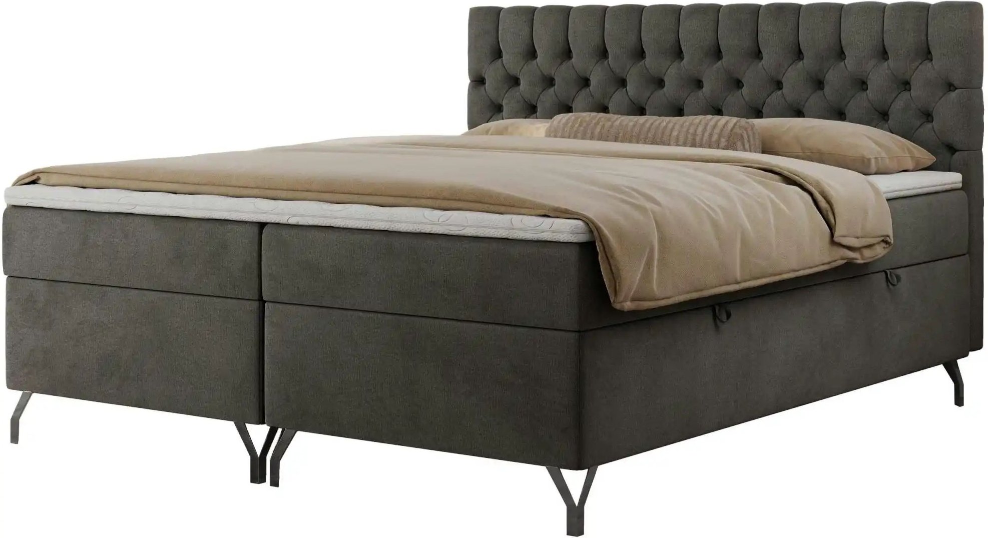 Boxbett mit Bettkasten Grimaldi ¦ grau ¦ Maße (cm): B: 124 H: 115 Betten > Komfortbetten - Höffner