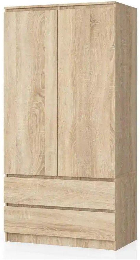Drehtürenschrank mit 2 Schubladen Oda ¦ holzfarben ¦ Maße (cm): B: 90 H: 180 Schränke > Kleiderschränke > Drehtürenschrä...