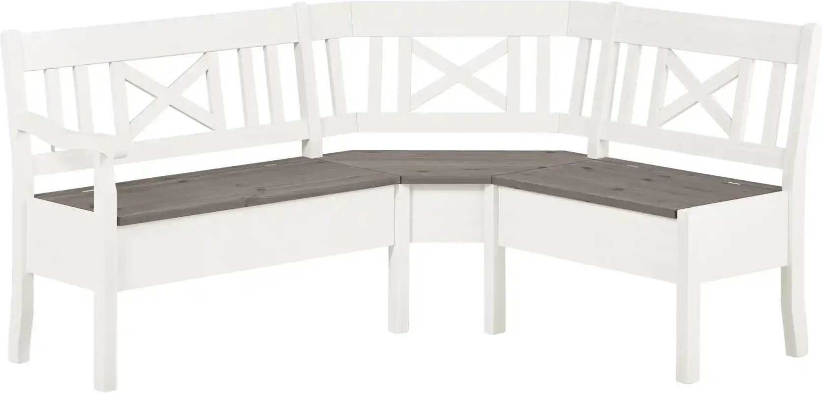 maison bleue Truheneckbank massiv Florian ¦ weiß ¦ Maße (cm): H: 93 Bänke > Eckbänke - Höffner