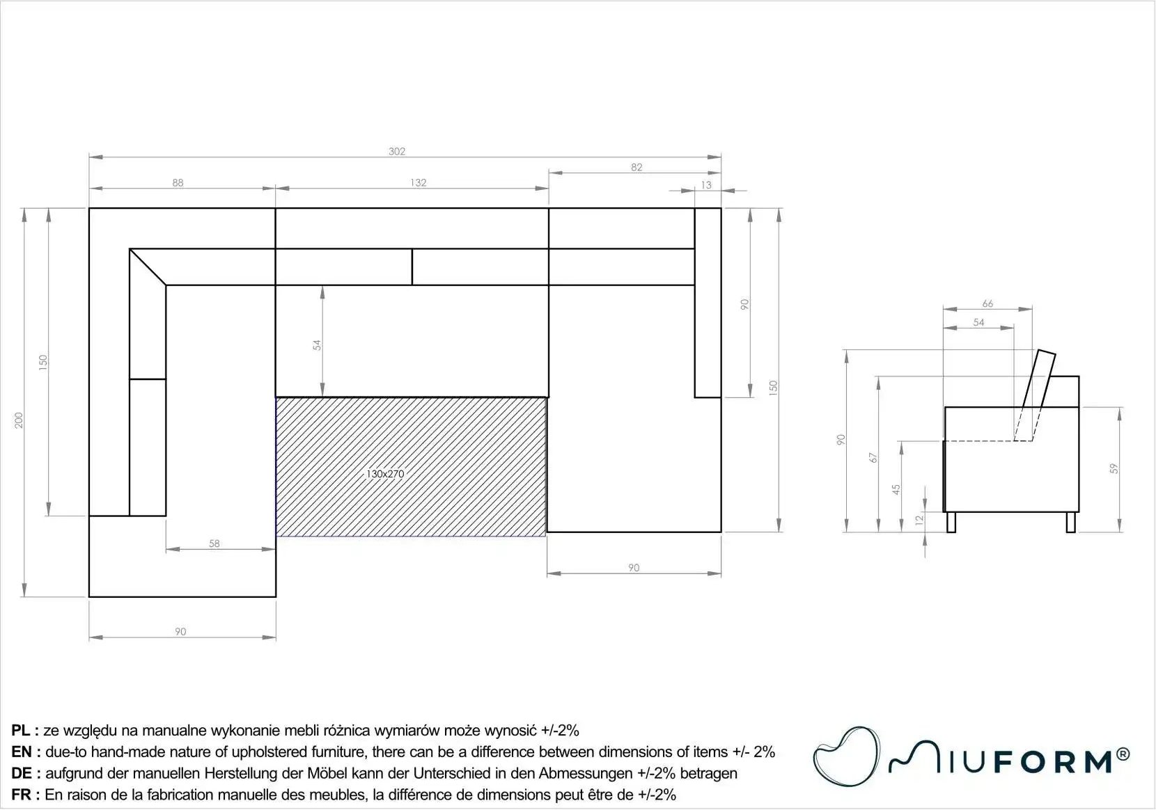 Miuform Wohnlandschaft mit Schlaffunktion Charming Charlie ¦ türkis/petrol ¦ Maße (cm): B: 302 H: 90 Polstermöbel > Sofa...