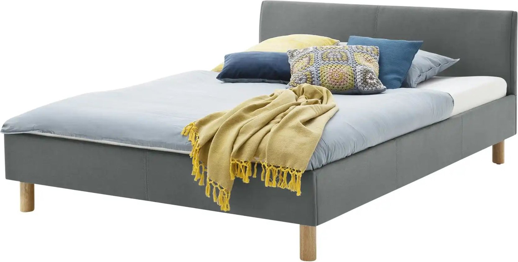 Polsterbett Hellgrau Bromley ¦ grau ¦ Maße (cm): B: 125 H: 76 Betten > Polsterbetten - Höffner